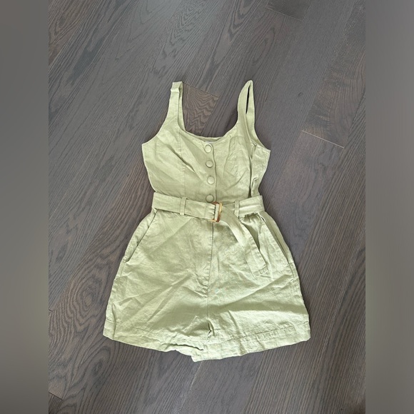 & Other Stores (Los Angeles Atelier) - Sage Green Linen Romper - 2 US - Picture 3 of 8